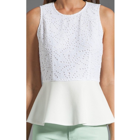 Rebecca Taylor Peplum Top in Cream - Picture 4 of 6